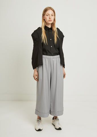 Wool Twill Formal Wide Leg Pants
