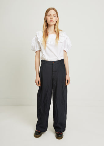 Garment Treated Wide Leg Trousers