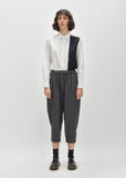 Wool Herringbone Drawstring Pant