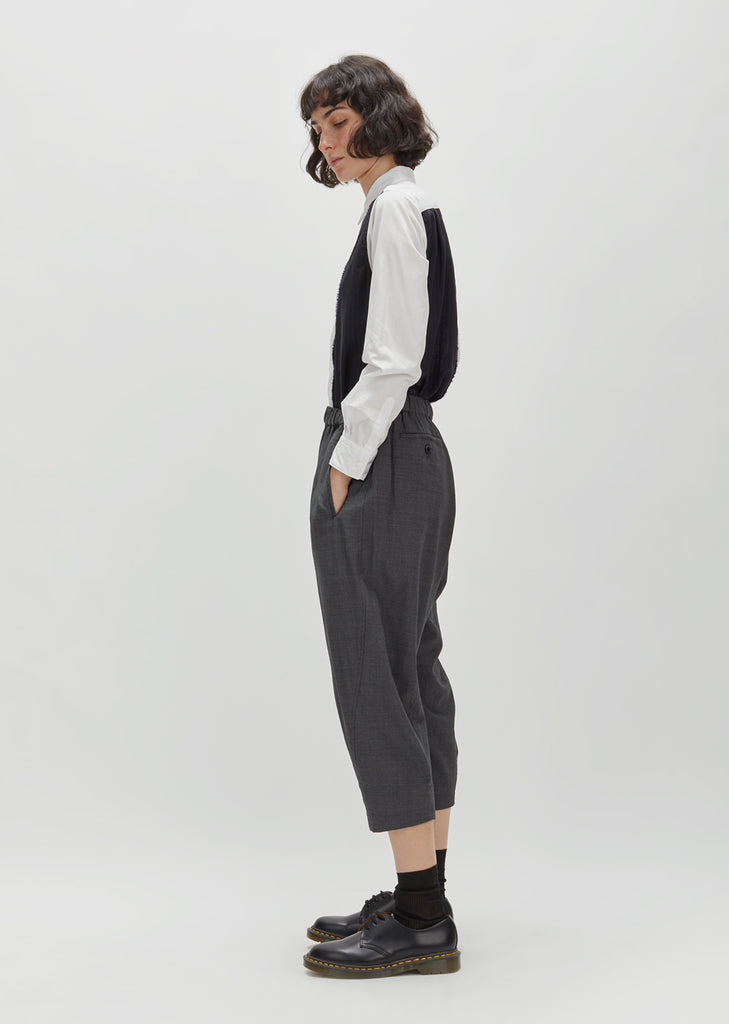 Wool Herringbone Drawstring Pant