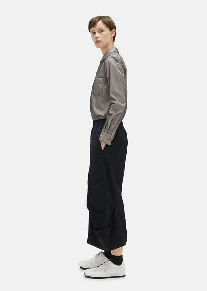 Wool Gabardine Drawstring Pants by Comme des Garçons- La
