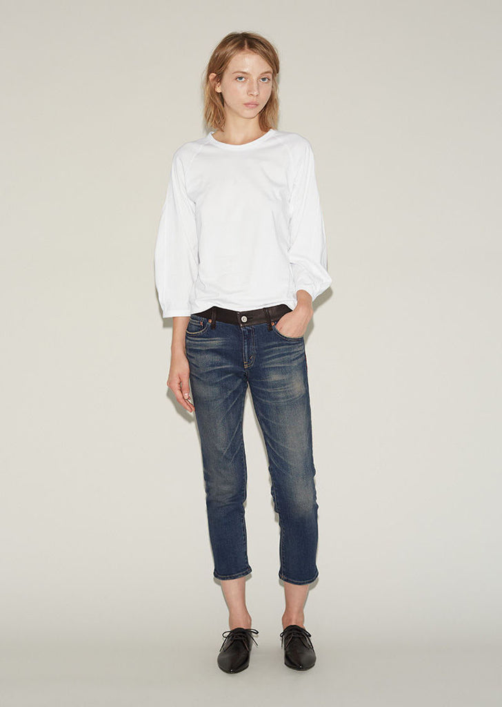 Leather Waist Denim
