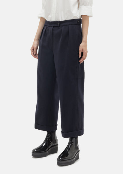 Wool Cotton Drill Trousers by MHL by Margaret Howell- La Garçonne