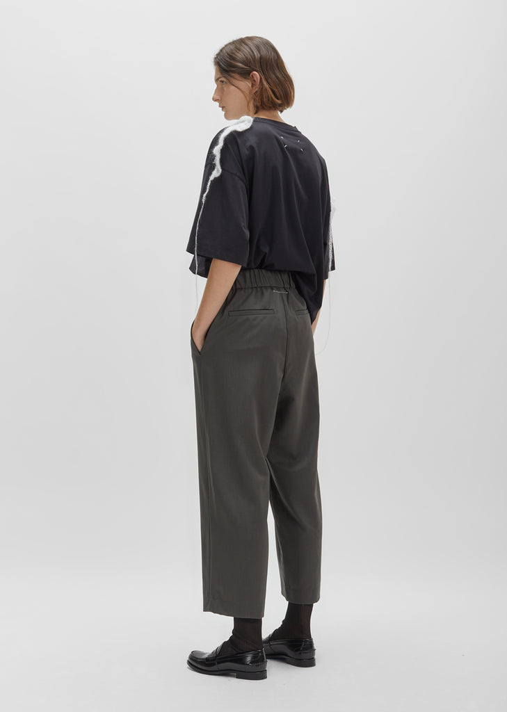 Wool Gabardine Cropped Pants