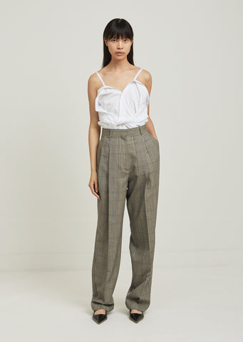 Over Check Wool Trouser