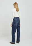 Dark "Garage" Wash Denim Wide Leg