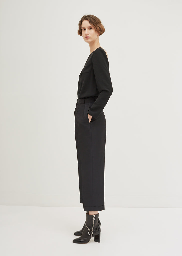 Linen Silk Herringbone Trouser