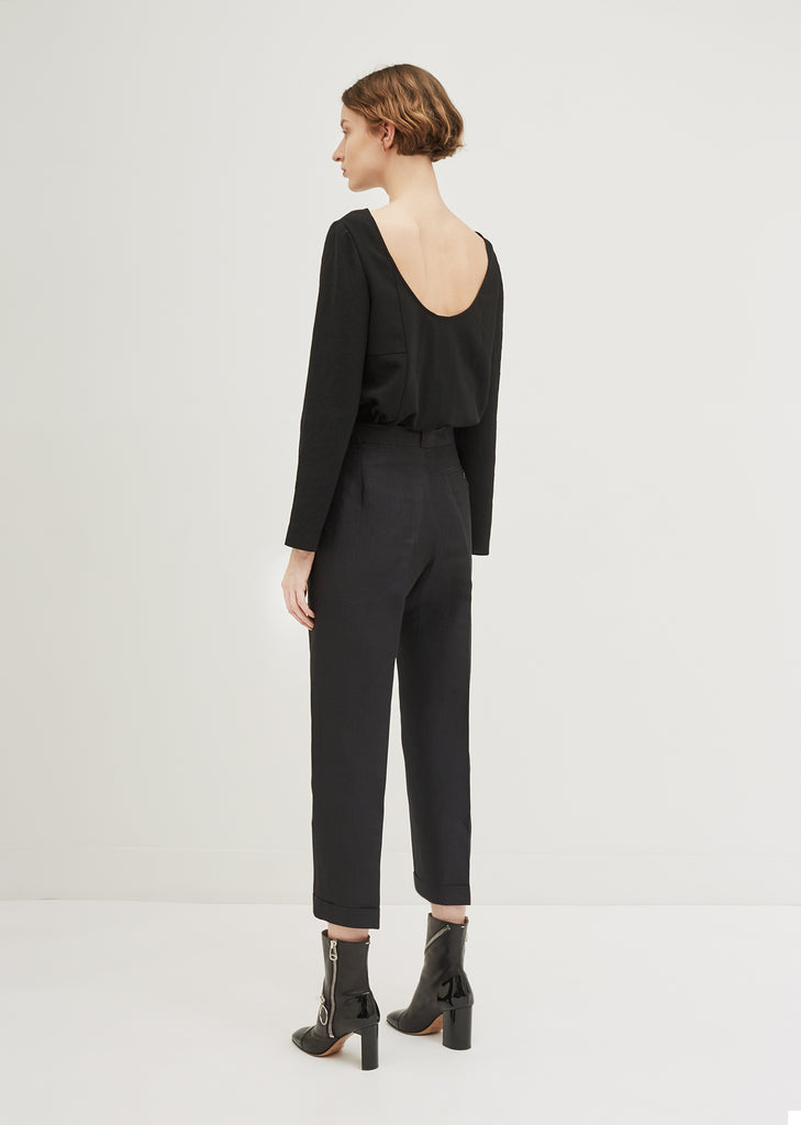 Linen Silk Herringbone Trouser