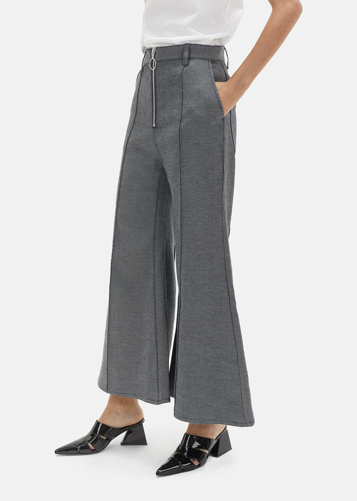 Raw Twill Denim High Waisted Flares