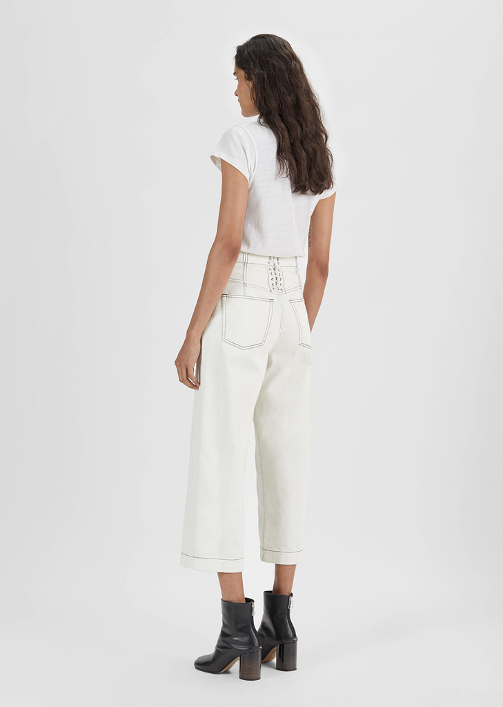 Wide Leg Lace-Up Jeans