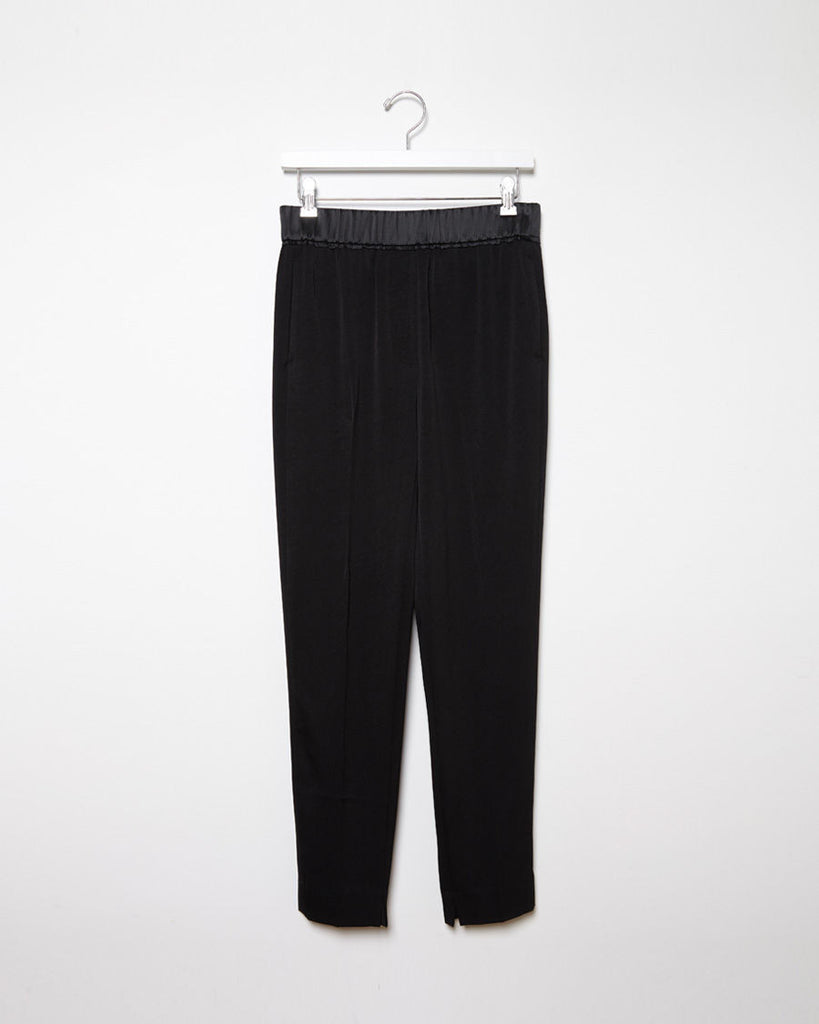 Tapered Trouser With Smocked Charmeuse Waistband
