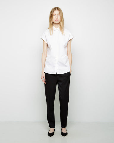 Tapered Trouser With Smocked Charmeuse Waistband