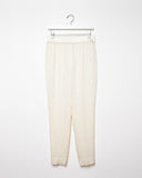 Tapered Trouser With Smocked Charmeuse Waistband