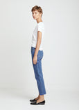 High Rise Stove Pipe Crop Jeans