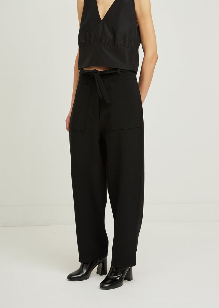 Pocket Front Tie Wool Pants