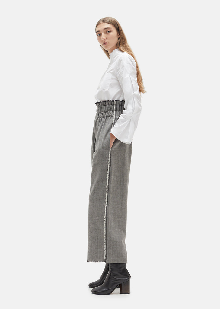 Elasticated Waist Frayed Hem Trousers