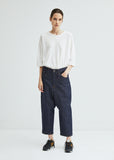 Gusset Drop Crotch Denim Pant