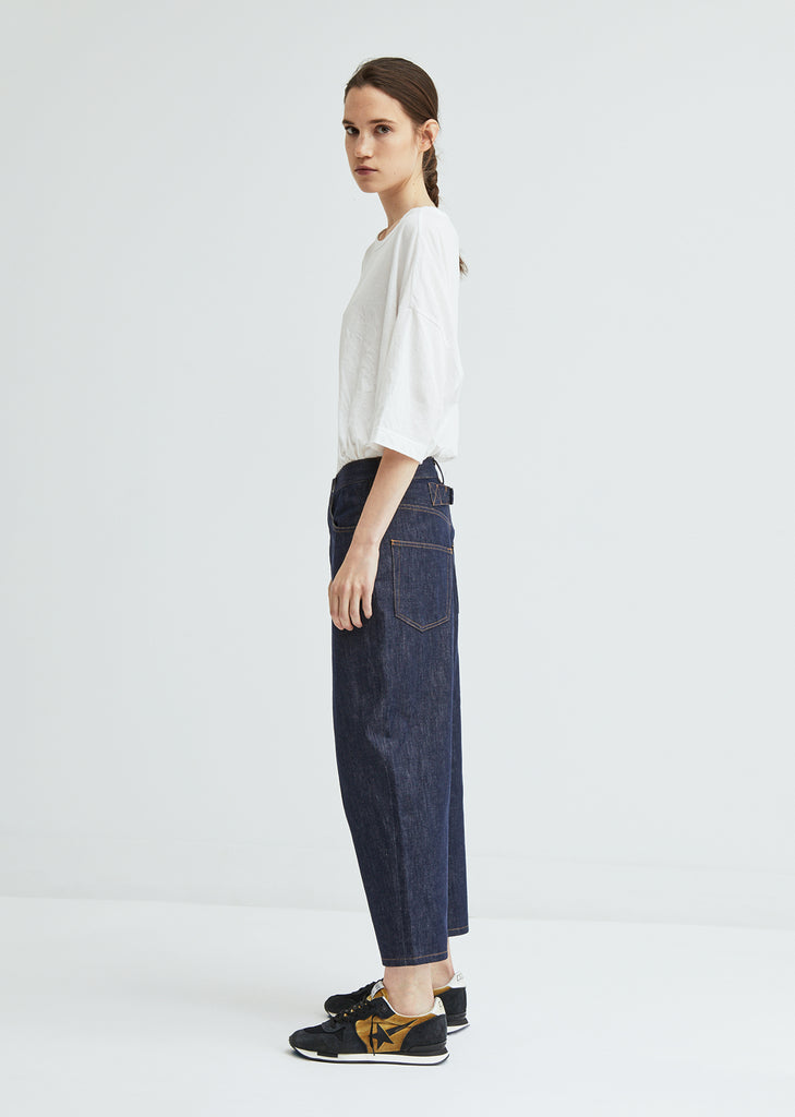 Gusset Drop Crotch Denim Pant
