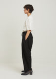 Gabardine West Gathered Waist Wool Pant
