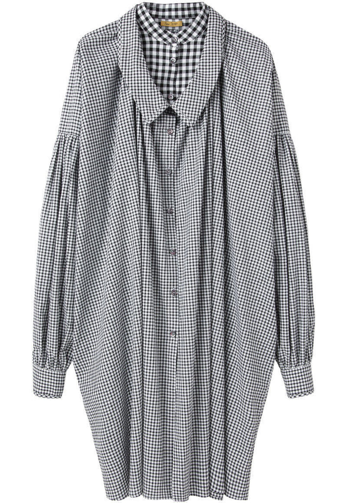 Double Collar Gingham Smock