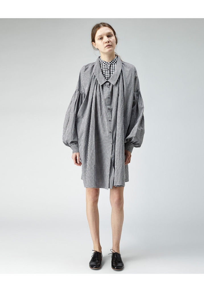 Double Collar Gingham Smock