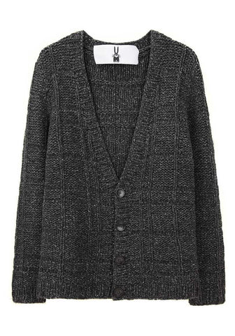 Handknit Check Cardigan