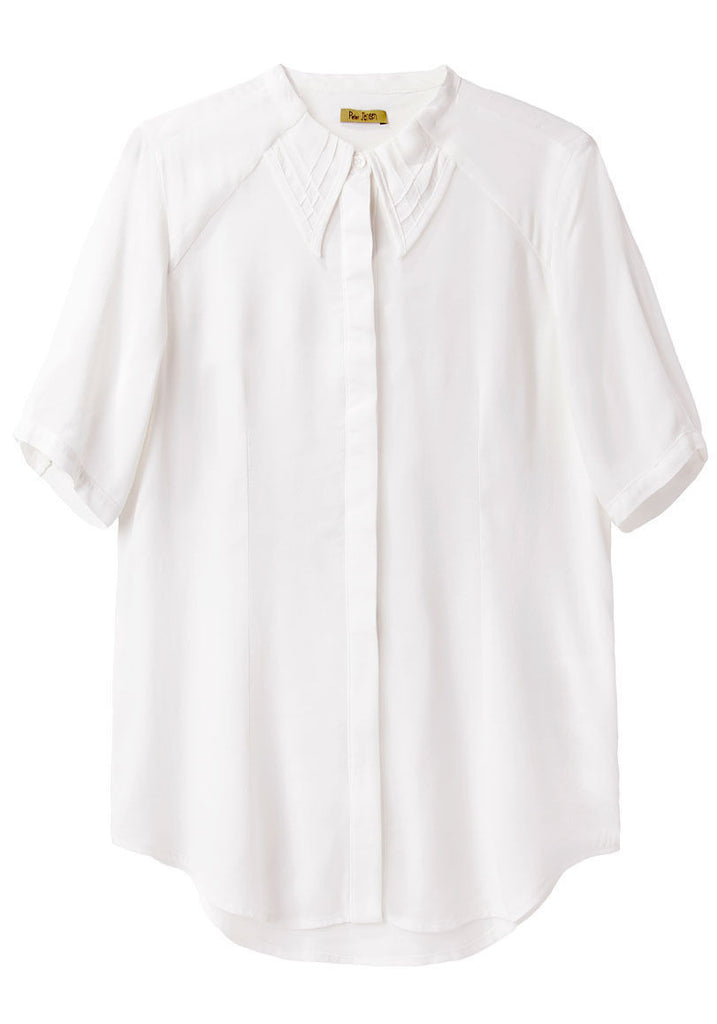 Pintuck Insert Collar Shirt