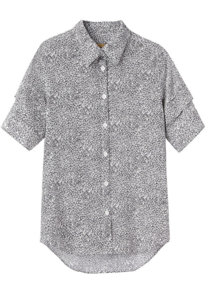 Printed Pintuck Shirt