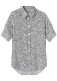 Printed Pintuck Shirt