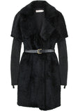 Suede Fur Propeller Coat