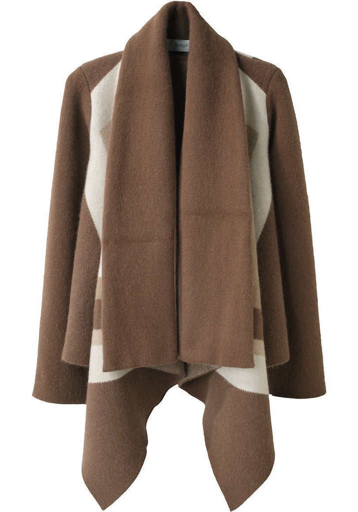 Jacquard Poncho Cardigan