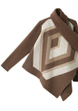 Jacquard Poncho Cardigan