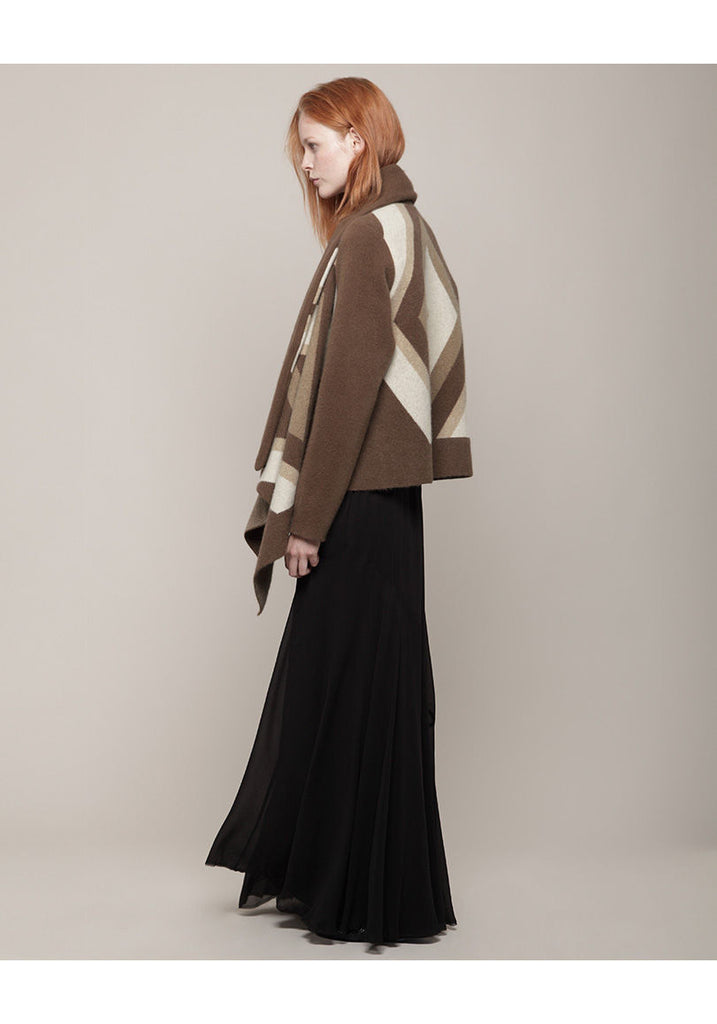 Jacquard Poncho Cardigan