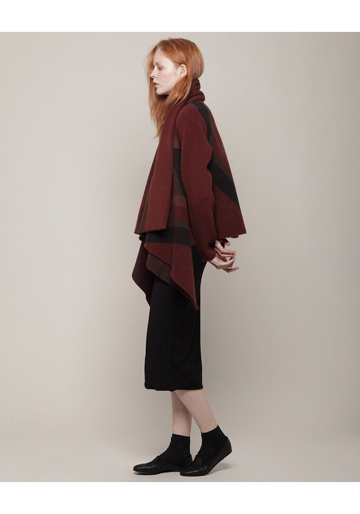 Jacquard Poncho Cardigan