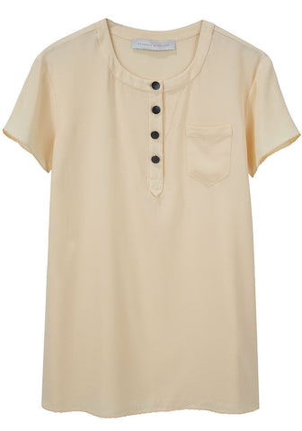 Crepe de Chine Pocket Tee