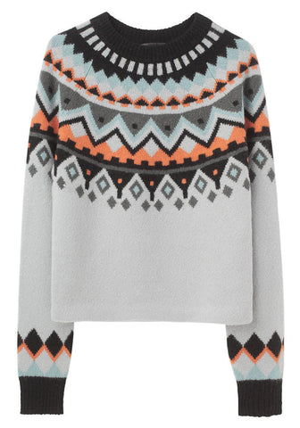 Intarsia Long Sleeve Pullover
