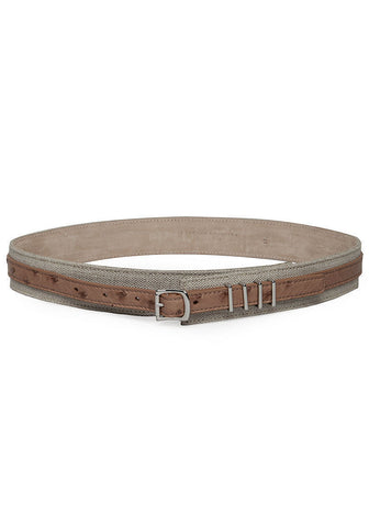 Leather Belt On Linen