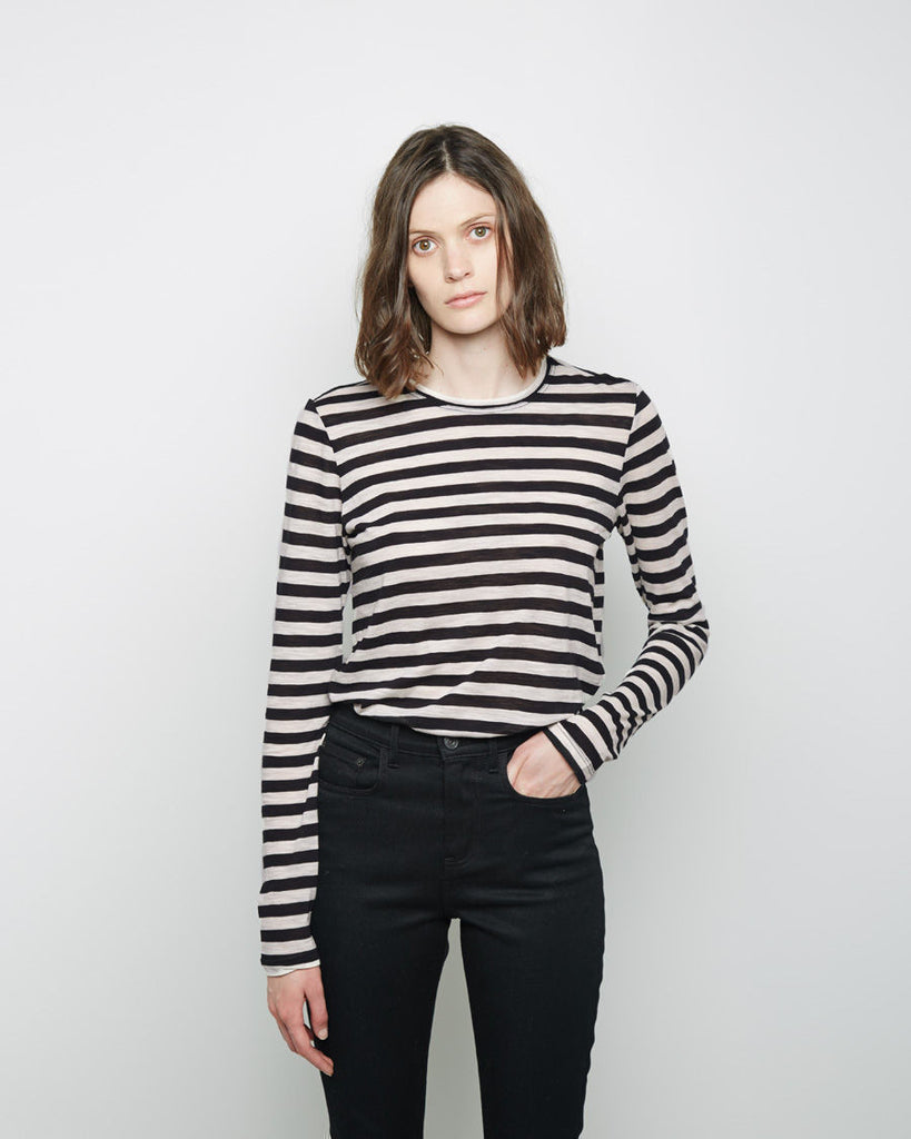 Long Sleeve Striped Tissue Tee
