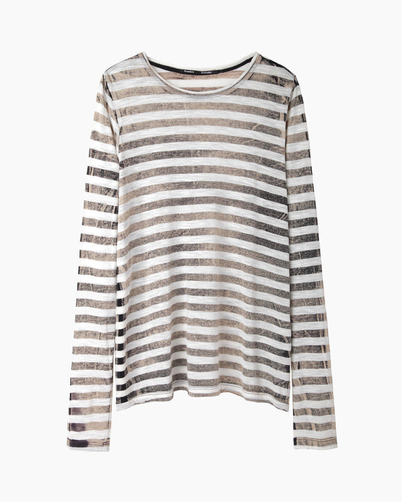 Long Sleeve Striped Tissue Tee