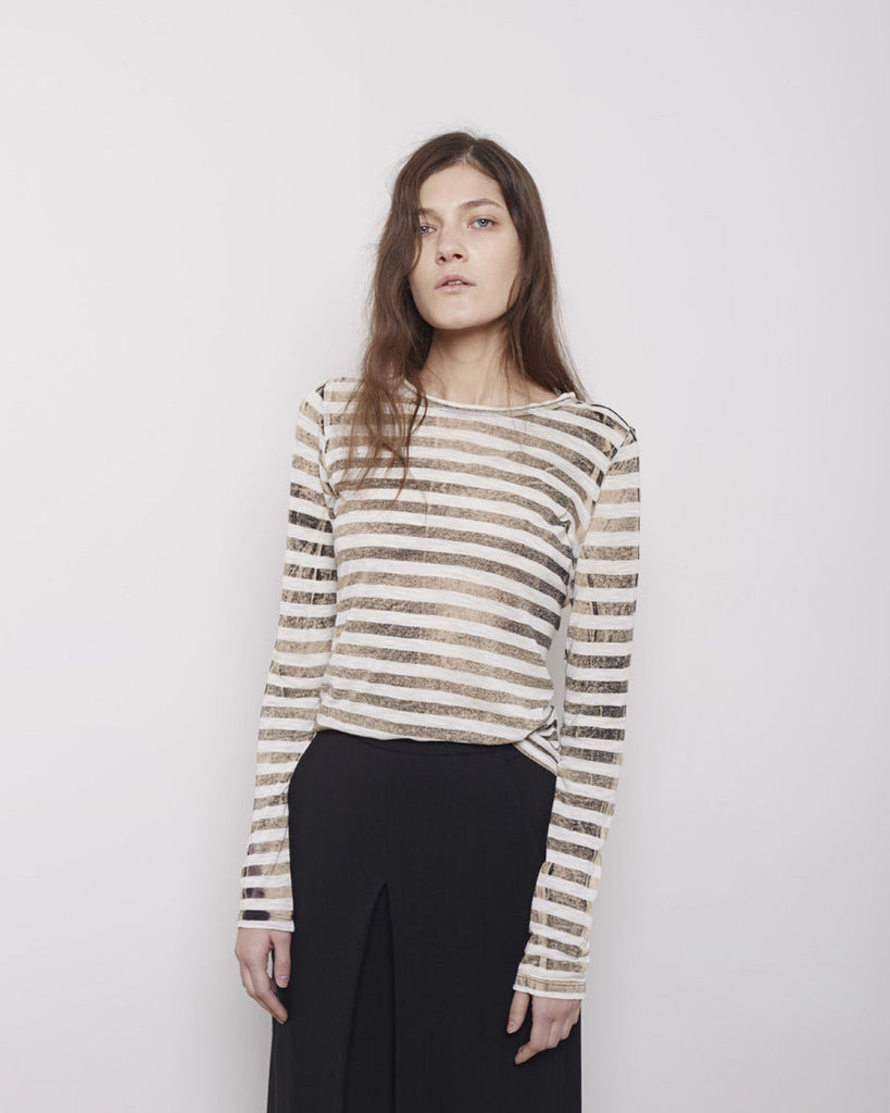 Long Sleeve Striped Tissue Tee