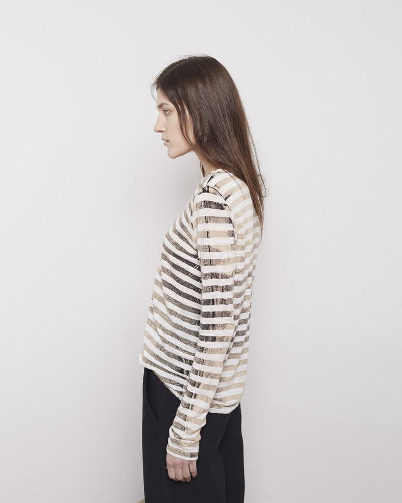 Long Sleeve Striped Tissue Tee