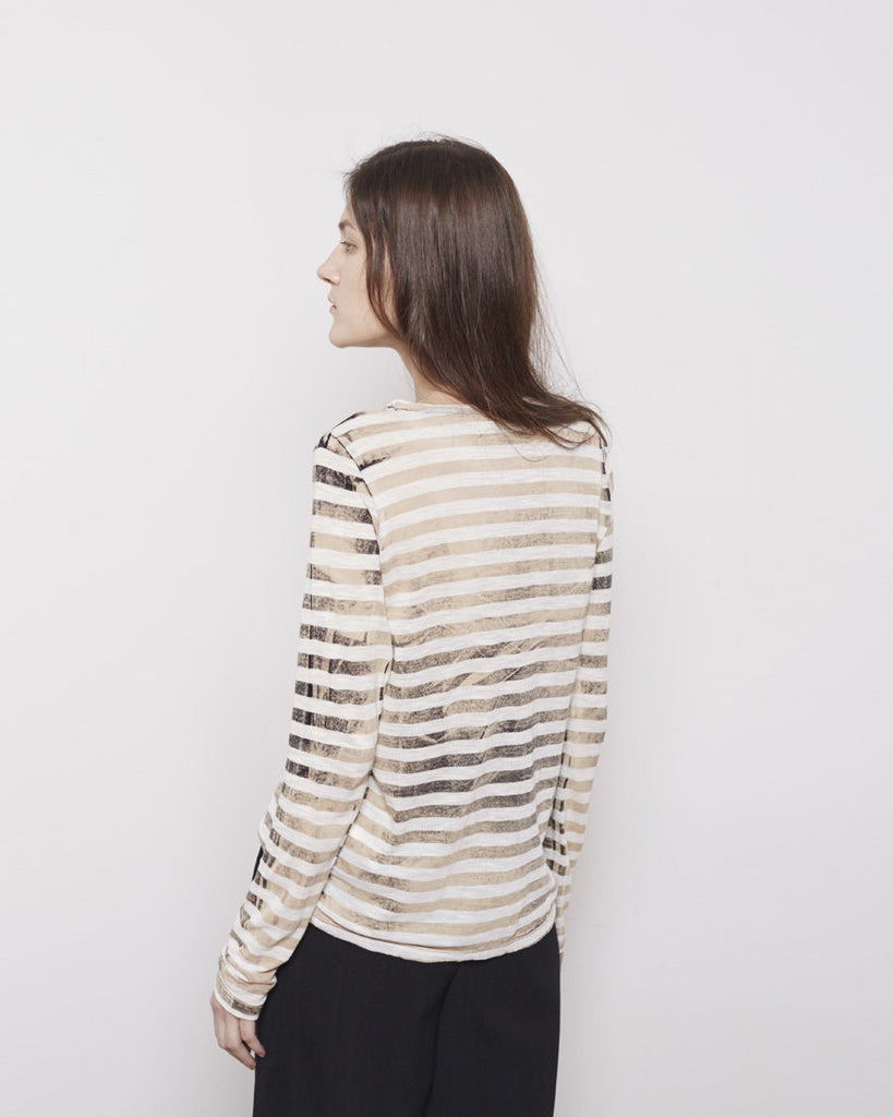 Long Sleeve Striped Tissue Tee
