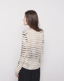Long Sleeve Striped Tissue Tee
