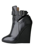 Single Buckle Wedge Boot