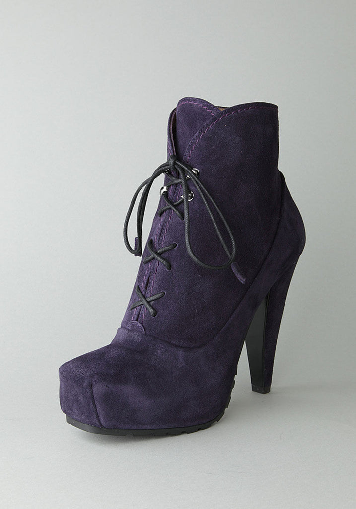 Suede Lace-Up Bootie