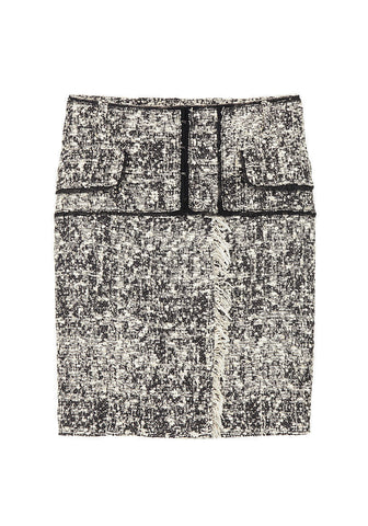 Tweed Chiffon Straight Skirt