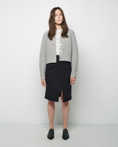 Wool Cashmere Rib Cardigan