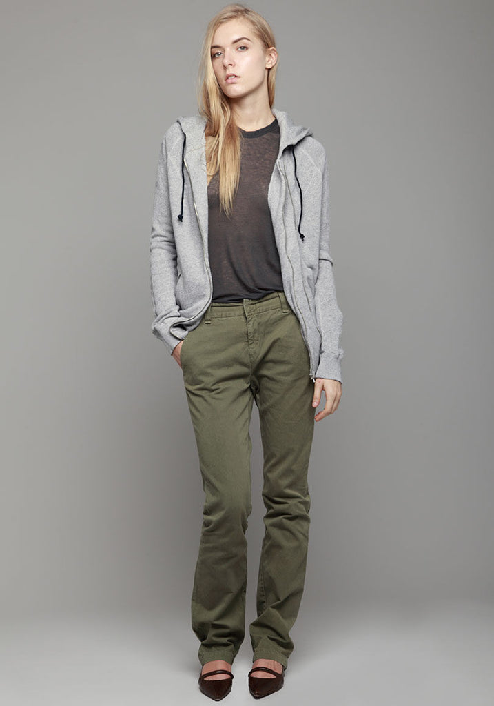 Hoodie with Contrast Zip