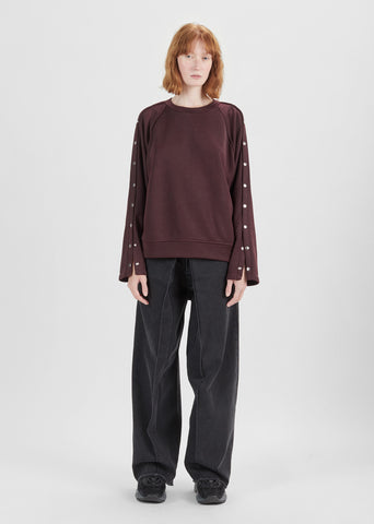 French Terry Raglan Snap Sweatshirt