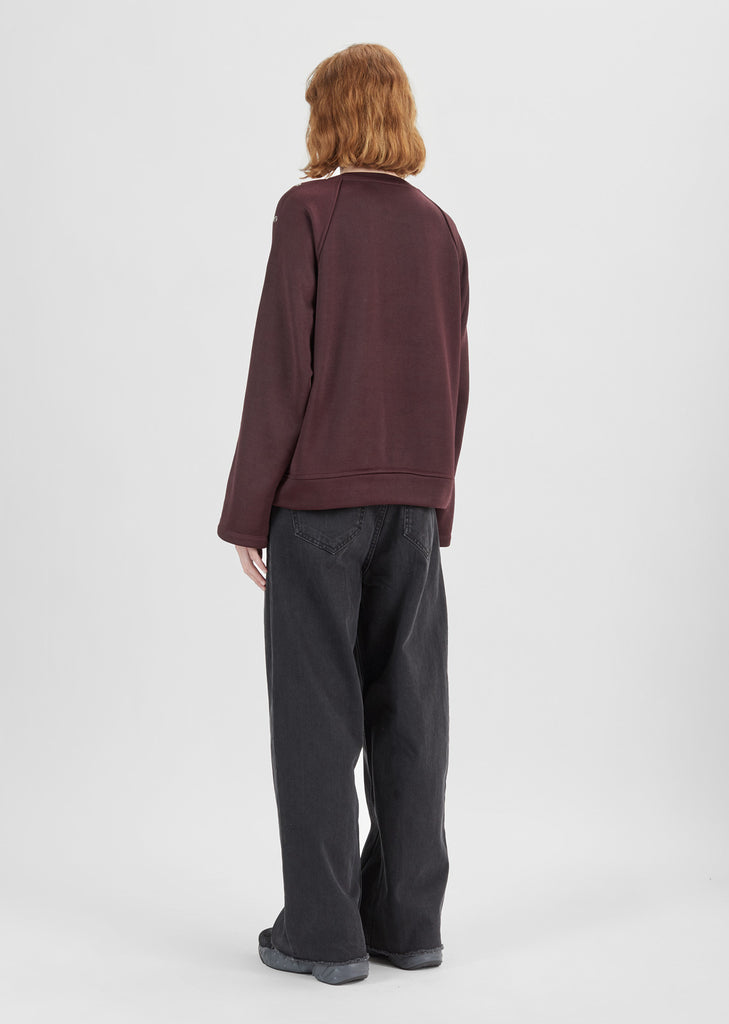 French Terry Raglan Snap Sweatshirt